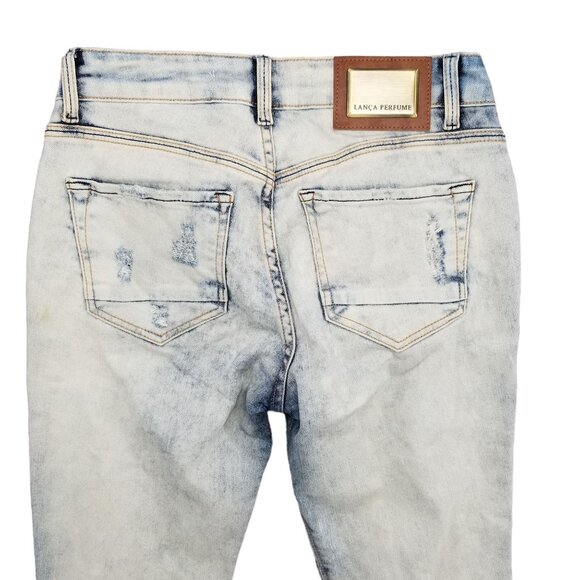 Lanca Perfume Jeans Womens Blue Gold Washed Denim Low Rise Stretch EU 36 US 6 - Picture 4 of 14